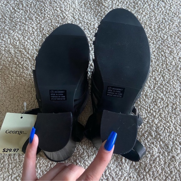 🌸 George 🌸 strappy black heels - Picture 3 of 6